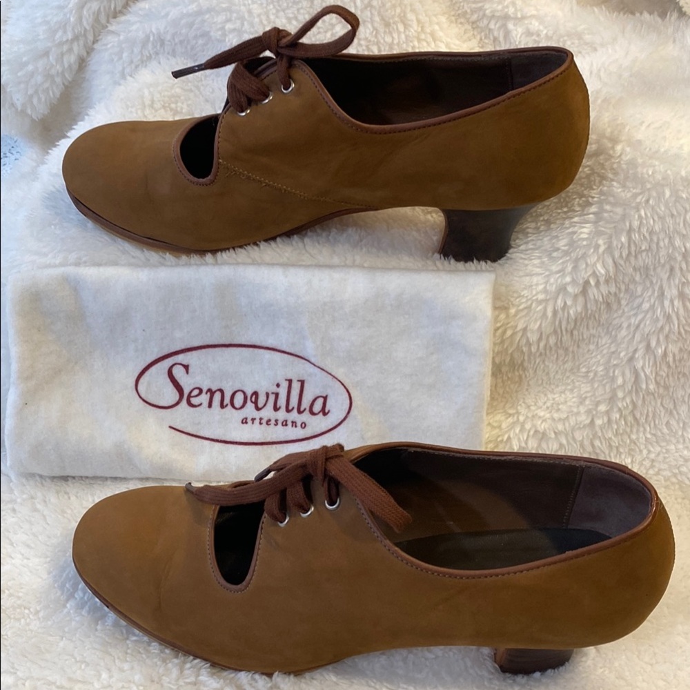 Senovilla Flamenco Women's Brown nubuck Shoes 9.5